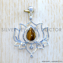 Tiger Eye 925 Sterling Silver Pendant (SJWP-1047)