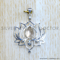 Rose Quartz 925 Sterling Silver Pendant (SJWP-1052)