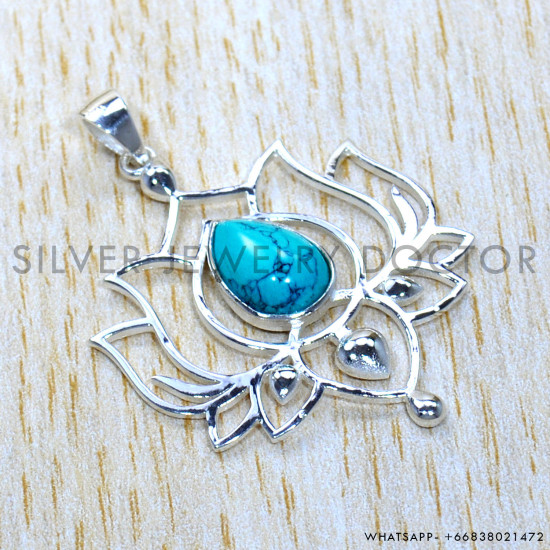 Turquoise 925 Sterling Silver Pendant (SJWP-1054)