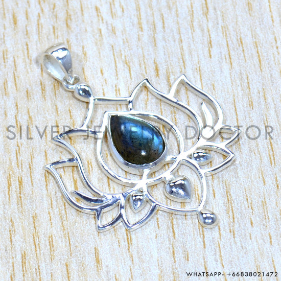 Labradorite 925 Sterling Silver Pendant (SJWP-1058)