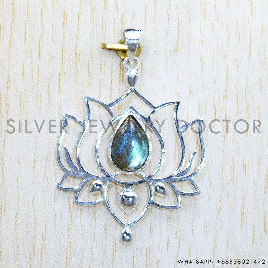 Labradorite 925 Sterling Silver Pendant (SJWP-1058)