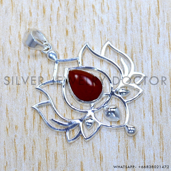 Carnelian 925 Sterling Silver Pendant (SJWP-1059)