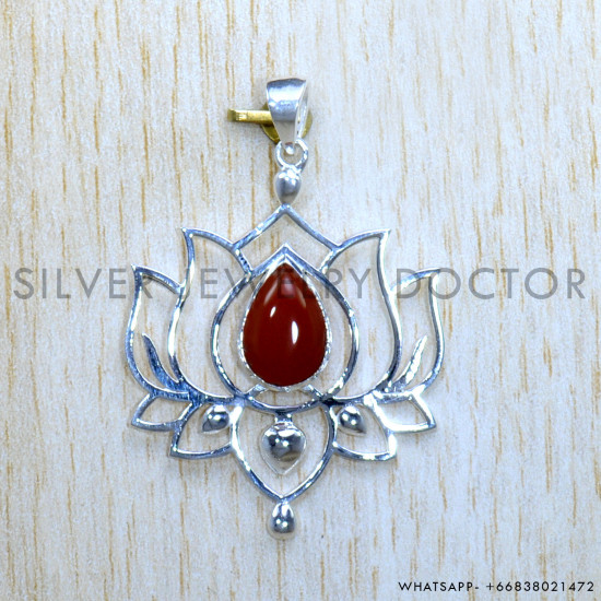 Carnelian 925 Sterling Silver Pendant (SJWP-1059)
