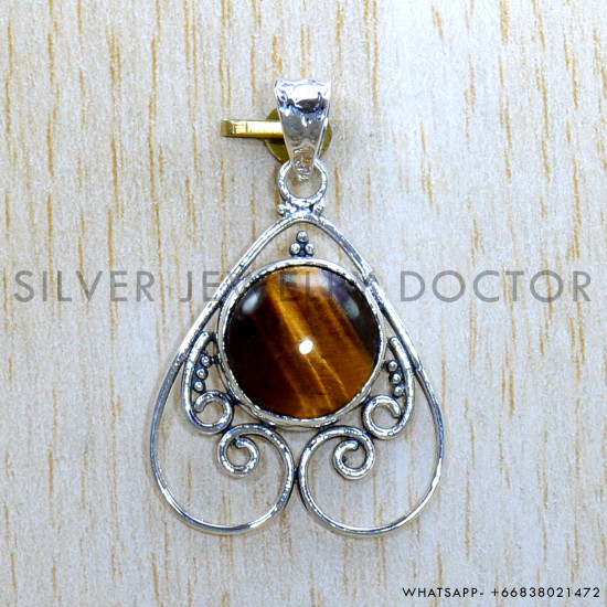 Tiger Eye 925 Sterling Silver Pendant (SJWP-1062)
