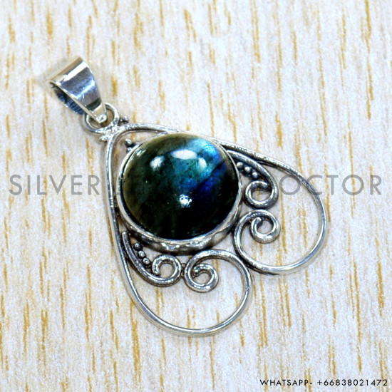 Labradorite 925 Sterling Silver Pendant (SJWP-1063)