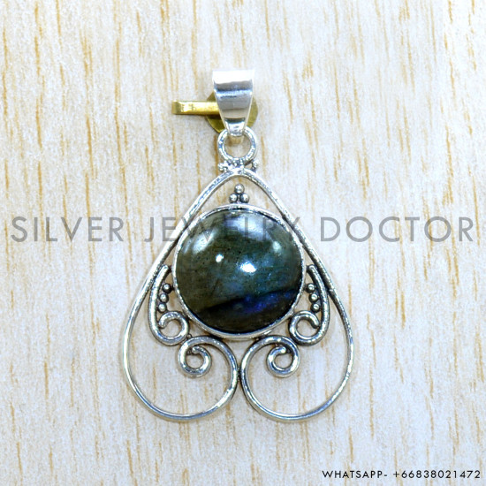 Labradorite 925 Sterling Silver Pendant (SJWP-1063)