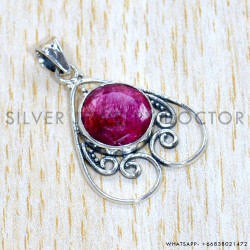 Ruby 925 Sterling Silver Pendant (SJWP-1064)