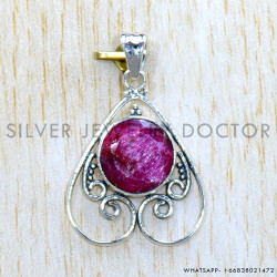 Ruby 925 Sterling Silver Pendant (SJWP-1064)