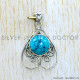 Turquoise 925 Sterling Silver Pendant (SJWP-1065)