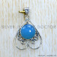 Blue Chalcedony 925 Sterling Silver Pendant (SJWP-1066)