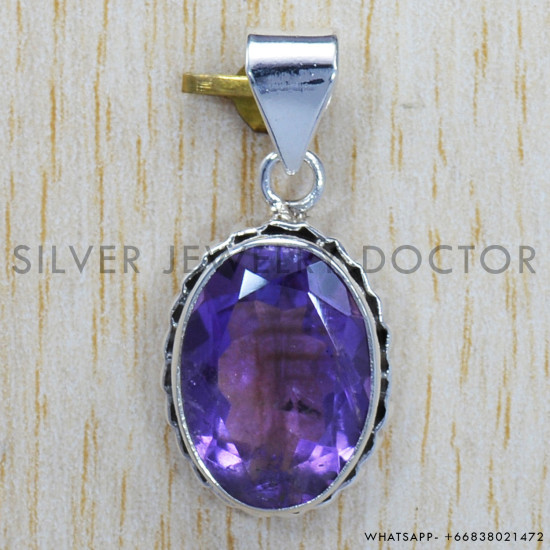 Amethyst 925 Sterling Silver Pendant (SJWP-107) Amethyst 925 Sterling Silver Pendant (SJWP-107)