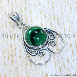 Malachite 925 Sterling Silver Pendant (SJWP-1071)