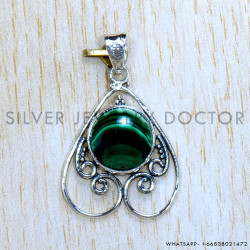 Malachite 925 Sterling Silver Pendant (SJWP-1071)