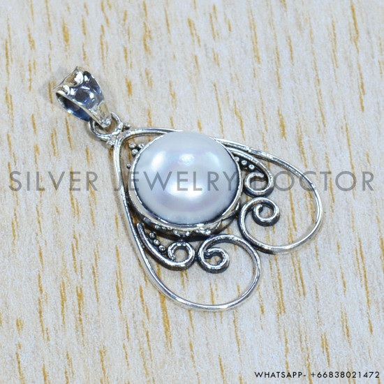 Pearl 925 Sterling Silver Pendant (SJWP-1076)