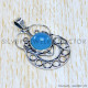 Blue Chalcedony 925 Sterling Silver Pendant (SJWP-1080)