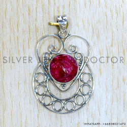 Ruby 925 Sterling Silver Pendant (SJWP-1086)