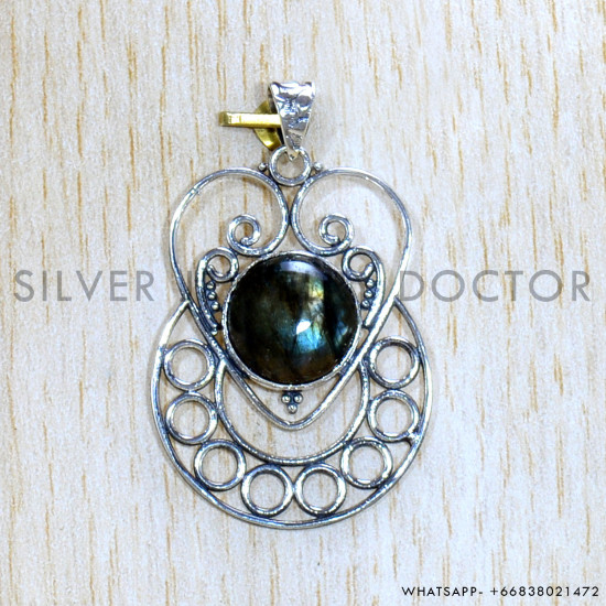 Labradorite 925 Sterling Silver Pendant (SJWP-1087)