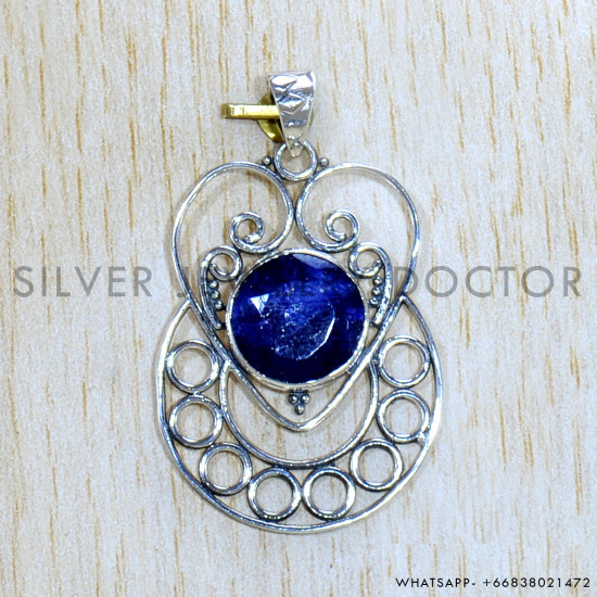 Sapphire 925 Sterling Silver Pendant (SJWP-1088)