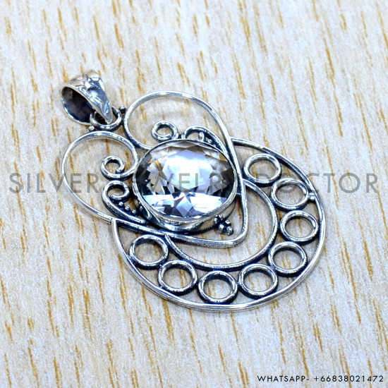 Crystal 925 Sterling Silver Pendant (SJWP-1095)