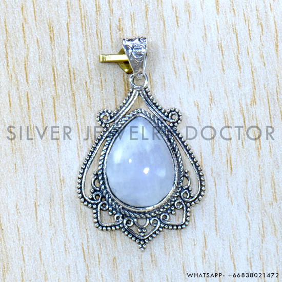 Rainbow Moonstone 925 Sterling Silver Pendant (SJWP-1097)