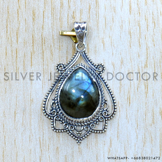Labradorite 925 Sterling Silver Pendant (SJWP-1100)