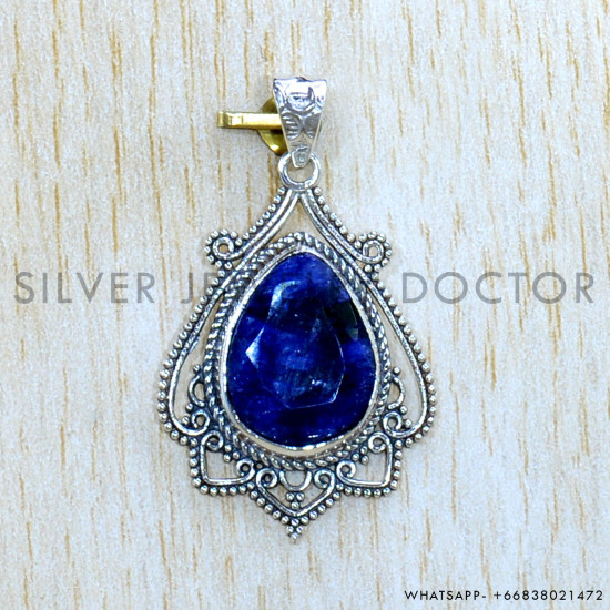 Sapphire 925 Sterling Silver Pendant (SJWP-1102)