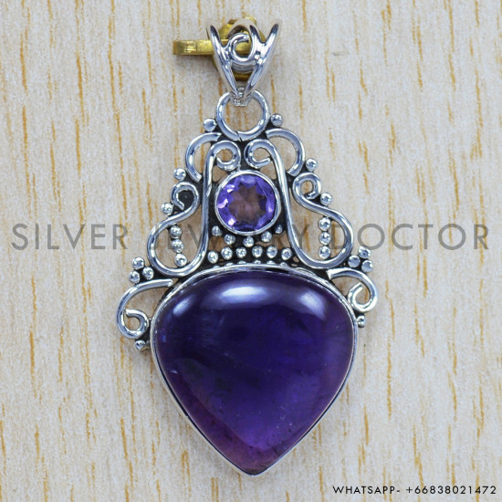 Amethyst 925 Sterling Silver Pendant (SJWP-111) Amethyst 925 Sterling Silver Pendant (SJWP-111)