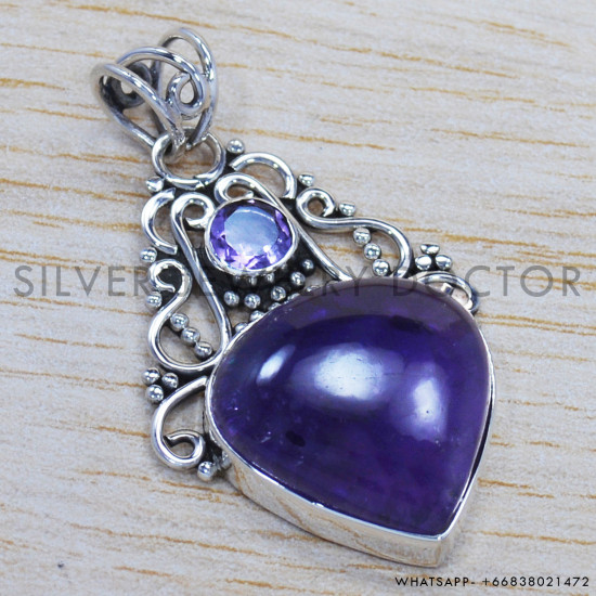 Amethyst 925 Sterling Silver Pendant (SJWP-111) Amethyst 925 Sterling Silver Pendant (SJWP-111)