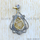 Golden Rutile 925 Sterling Silver Pendant (SJWP-1112)