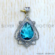 Blue Topaz 925 Sterling Silver Pendant (SJWP-1113)