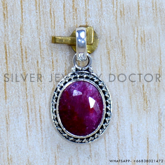 Ruby 925 Sterling Silver Pendant (SJWP-1115)