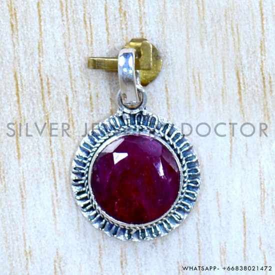 Ruby 925 Sterling Silver Pendant (SJWP-1119)