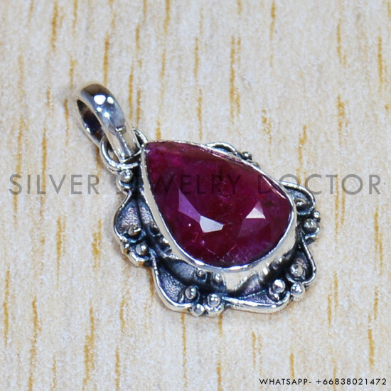 Ruby 925 Sterling Silver Pendant (SJWP-1120)