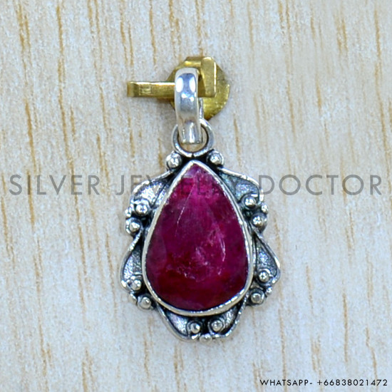 Ruby 925 Sterling Silver Pendant (SJWP-1120)