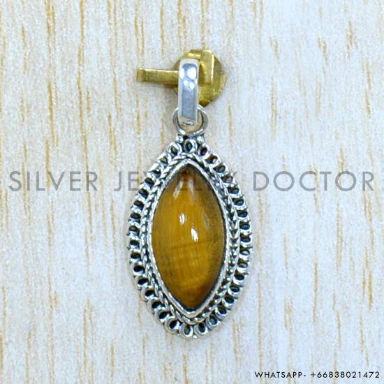 Tiger Eye 925 Sterling Silver Pendant (SJWP-1121)