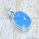 Blue Chalcedony 925 Sterling Silver Pendant (SJWP-1127)