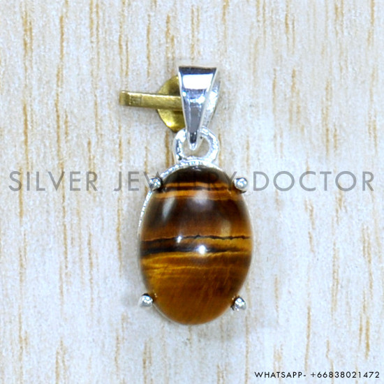 Tiger Eye 925 Sterling Silver Pendant (SJWP-1128)