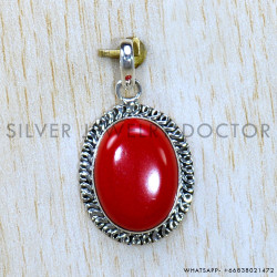 Coral 925 Sterling Silver Pendant (SJWP-1131)