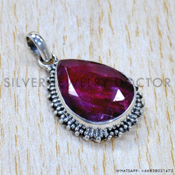 Ruby 925 Sterling Silver Pendant (SJWP-1138)