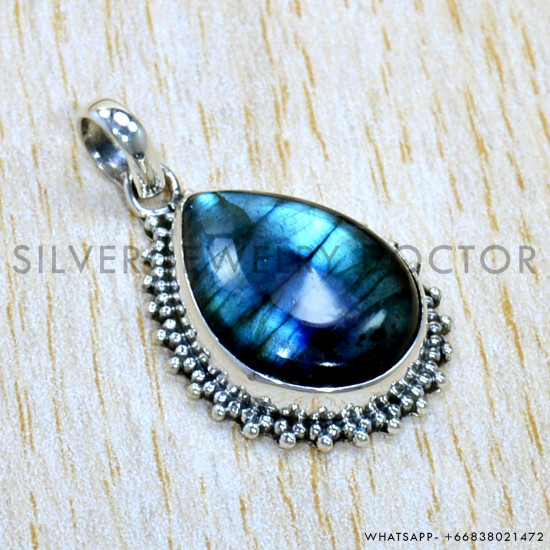 Labradorite 925 Sterling Silver Pendant (SJWP-1140)