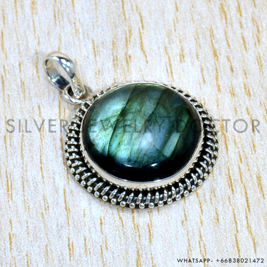Labradorite 925 Sterling Silver Pendant (SJWP-1143)