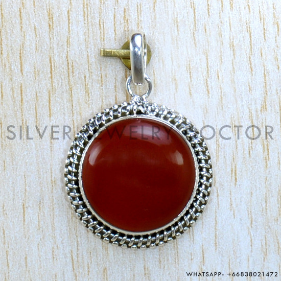 Carnelian 925 Sterling Silver Pendant (SJWP-1144)