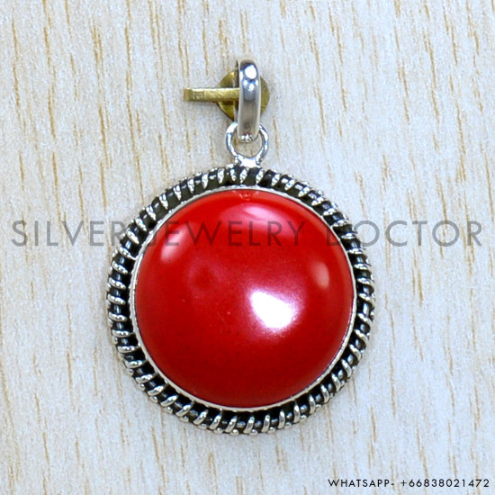 Coral 925 Sterling Silver Pendant (SJWP-1149)
