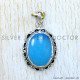 Blue Chalcedony 925 Sterling Silver Pendant (SJWP-1151)