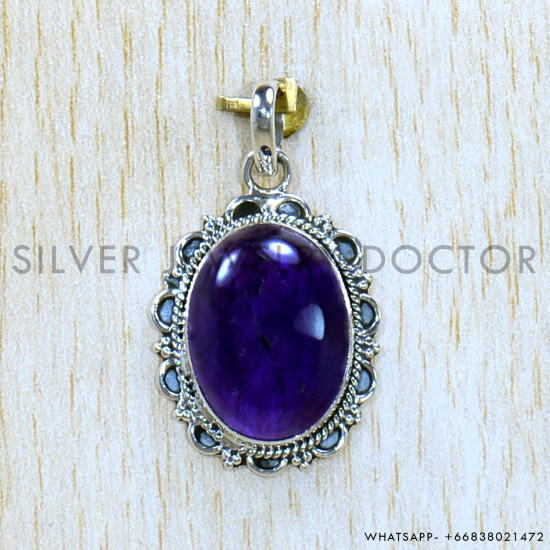 Amethyst 925 Sterling Silver Pendant (SJWP-1153)