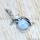 Rainbow Moonstone 925 Sterling Silver Pendant (SJWP-1155)