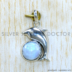 Rainbow Moonstone 925 Sterling Silver Pendant (SJWP-1155)