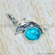 Turquoise 925 Sterling Silver Pendant (SJWP-1156)