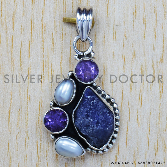 Amethyst 925 Sterling Silver Pendant (SJWP-116) Amethyst 925 Sterling Silver Pendant (SJWP-116)