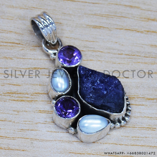 Amethyst 925 Sterling Silver Pendant (SJWP-116) Amethyst 925 Sterling Silver Pendant (SJWP-116)